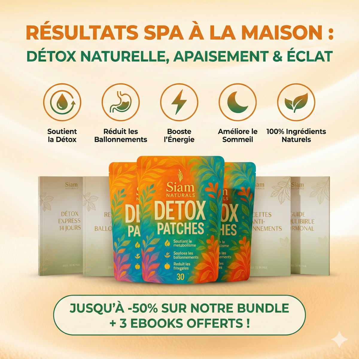 Patchs Détox Siam Naturals™ : Ventre Plat & Nuits Réparatrices - Siam Naturals