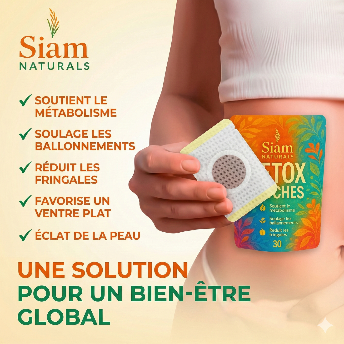 Patchs Détox Siam Naturals™ : Ventre Plat & Nuits Réparatrices